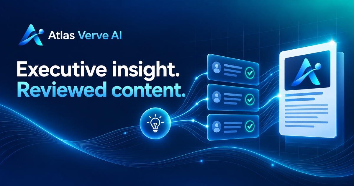 Atlas Verve AI guide cover: Executive insight. Reviewed content.